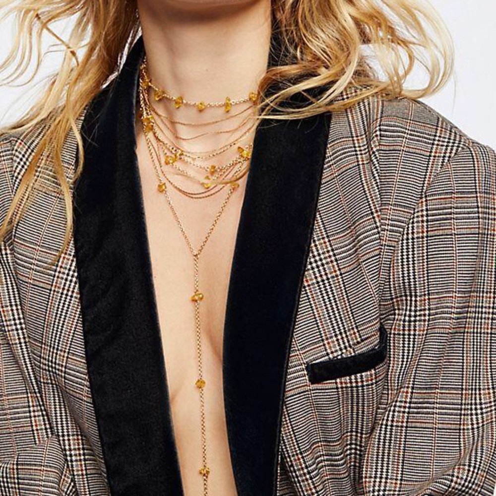 Free People Delicate Stone Wrap Bolo Necklace NWT